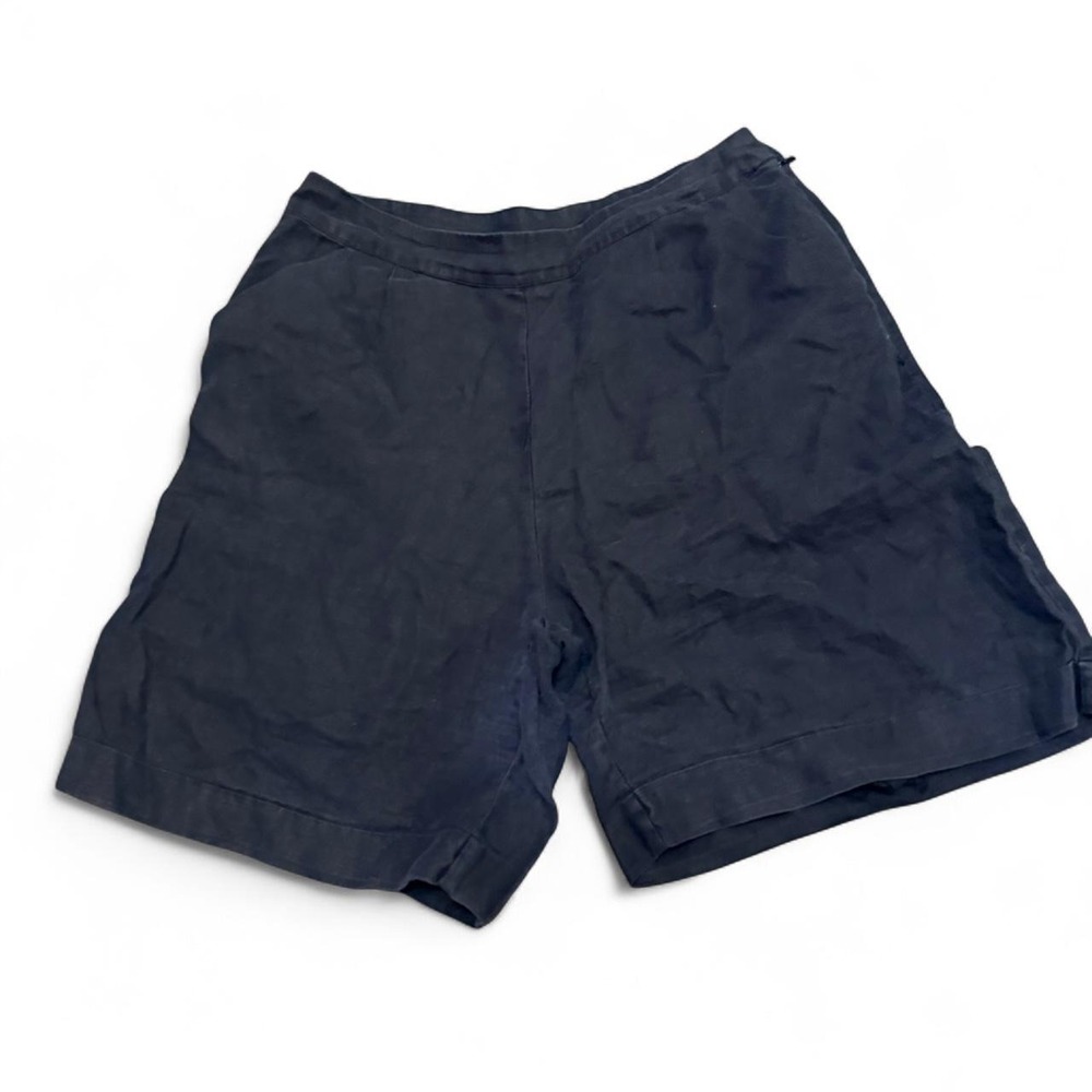 Elk The Label Black Linen Shorts Side Zip High Waisted Women US 8 AU 12